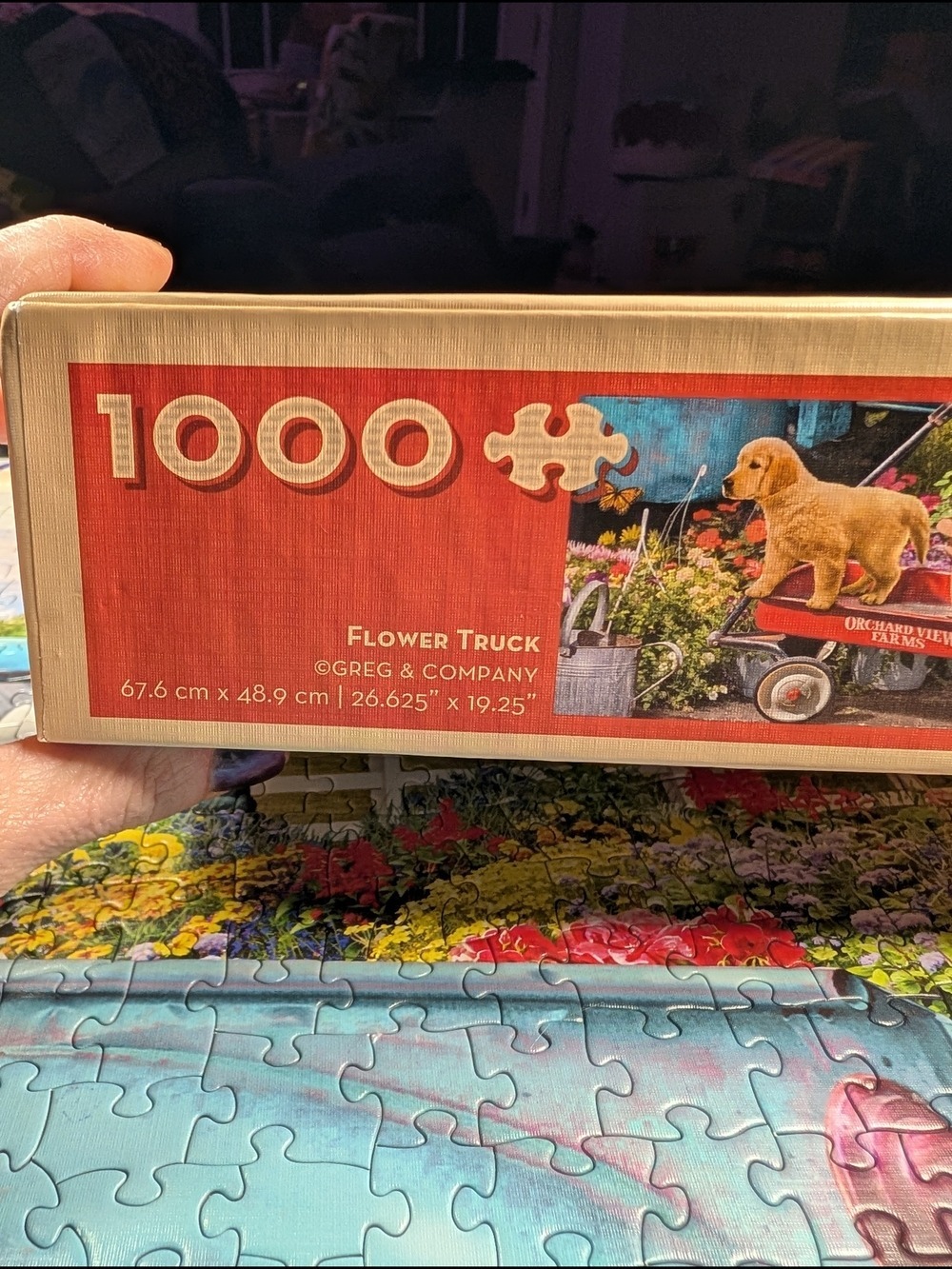 Cobble Hill Blue Truck Floral 1000 Piece Puzzle - Picture 4 of 4